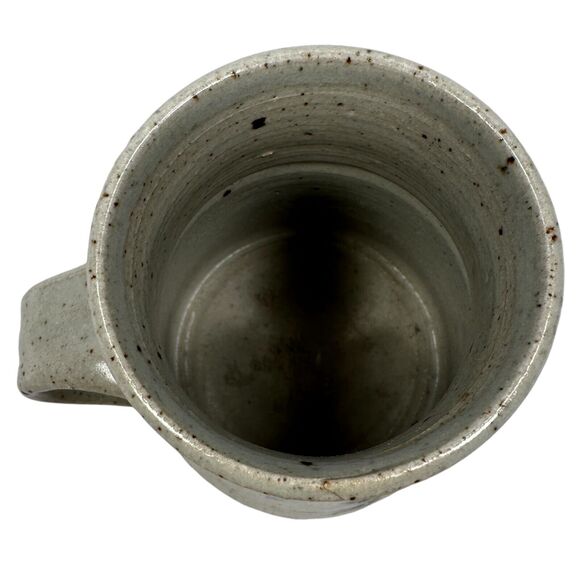 Carole Beal Art Pottery Mug 4" Speckled Gray Duck & Flowers Decorative Round - Picture 5 of 8